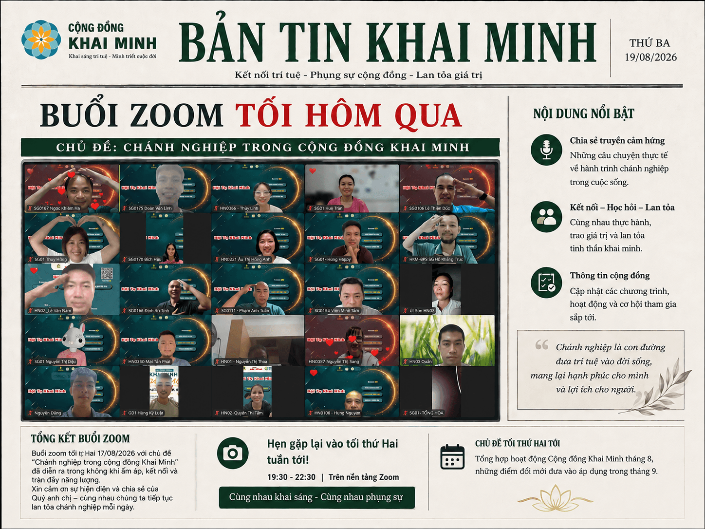 Bản tin Khai Minh| CHÁNH NGHIỆP: ỨNG DỤNG VÀO CUỘC SỐNG