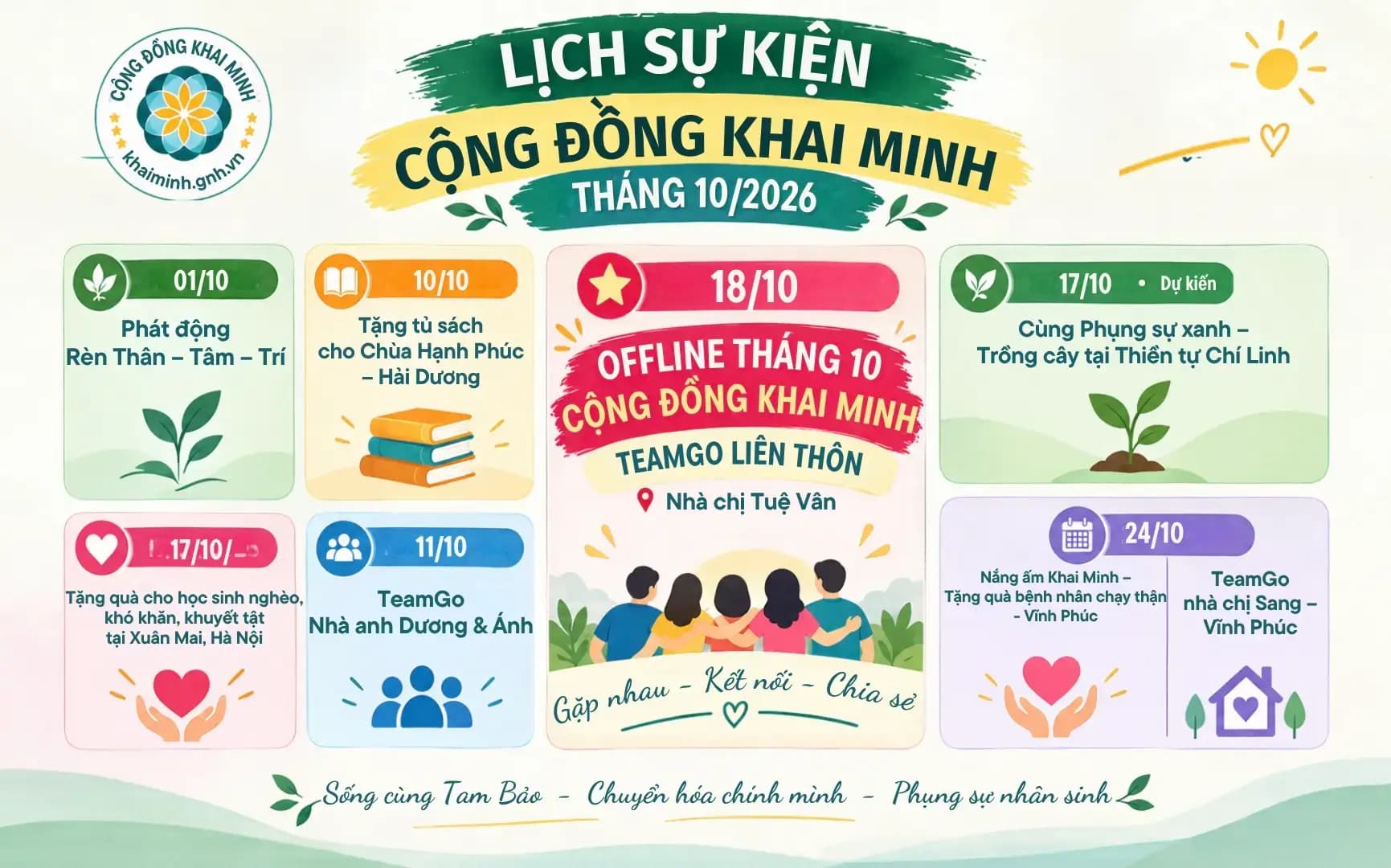 THÔNG BÁO LỊCH OFFLINE CỘNG ĐỒNG KHAI MINH THÁNG 10/2026